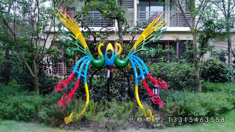 不锈钢彩色蝴蝶 小区景观雕塑 (1)