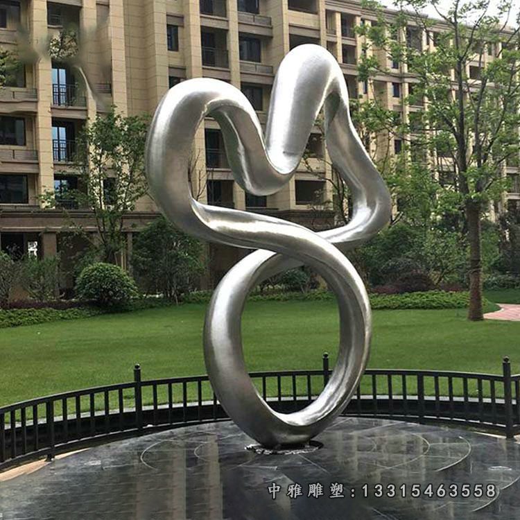 不锈钢小区抽象扭曲雕塑