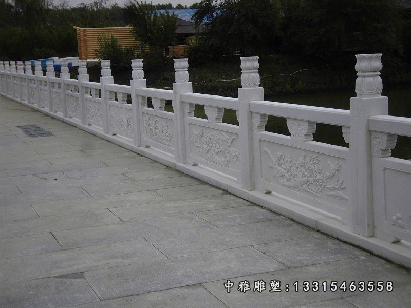 石头栏板，汉白玉园林石栏板