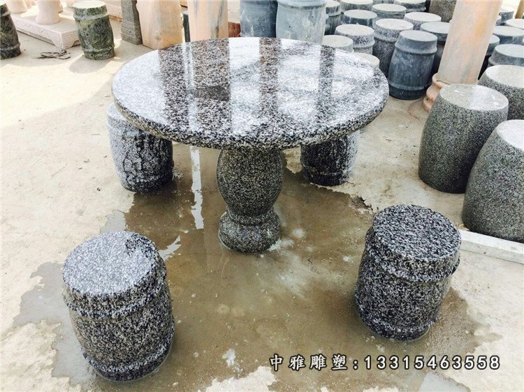 仿古石桌凳雕塑