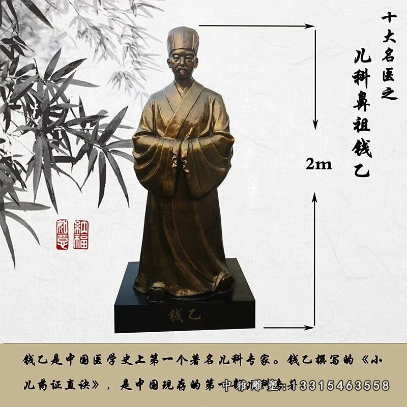 玻璃钢雕塑华佗扁鹊李时珍雕像校园医院仿铜名人伟人雕塑53964