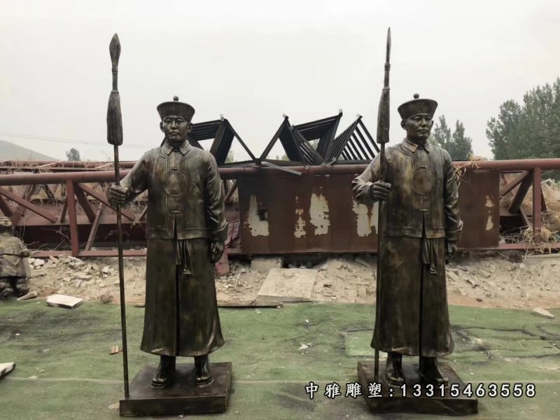古代打仗士兵铜雕 (3)