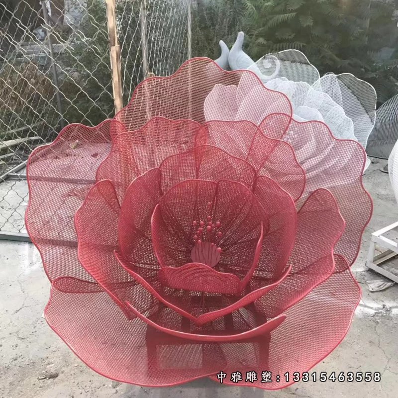 不锈钢仿真铁艺花朵雕塑 (2)