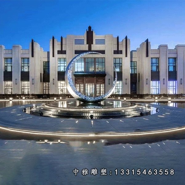 城市不锈钢月亮雕塑