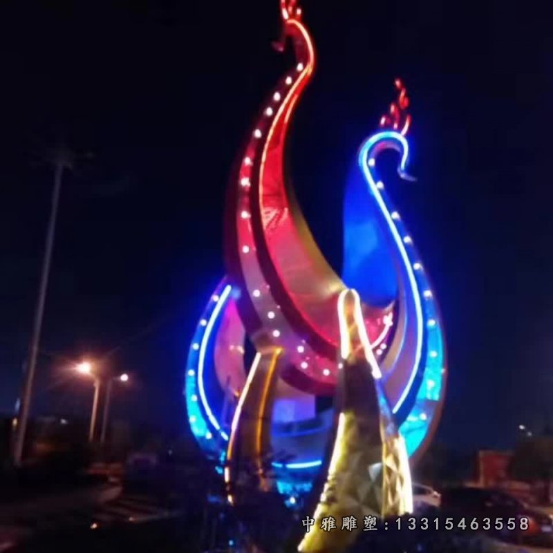 不锈钢城市彩色景观灯饰雕塑