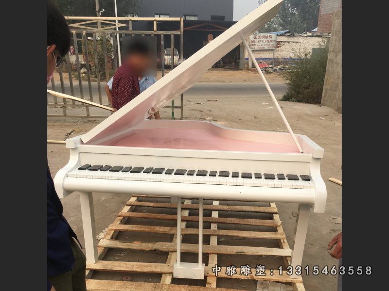 不锈钢钢琴雕塑，广场乐器雕塑 (1)