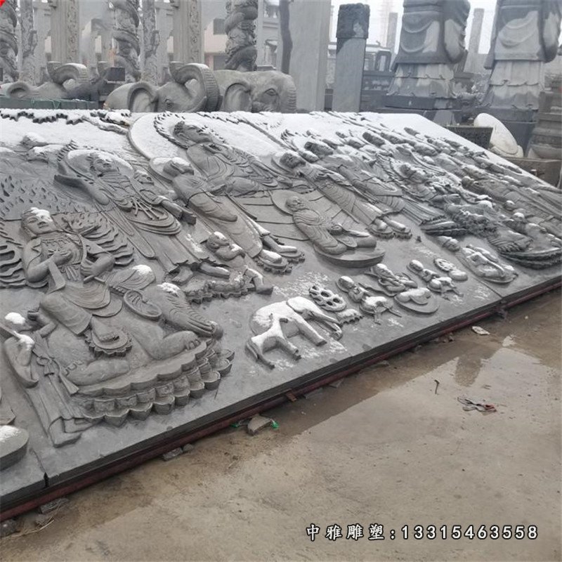 销售 二十四孝汉白玉石雕壁画 浮雕九龙壁壁画 山门寺庙石雕照壁18627