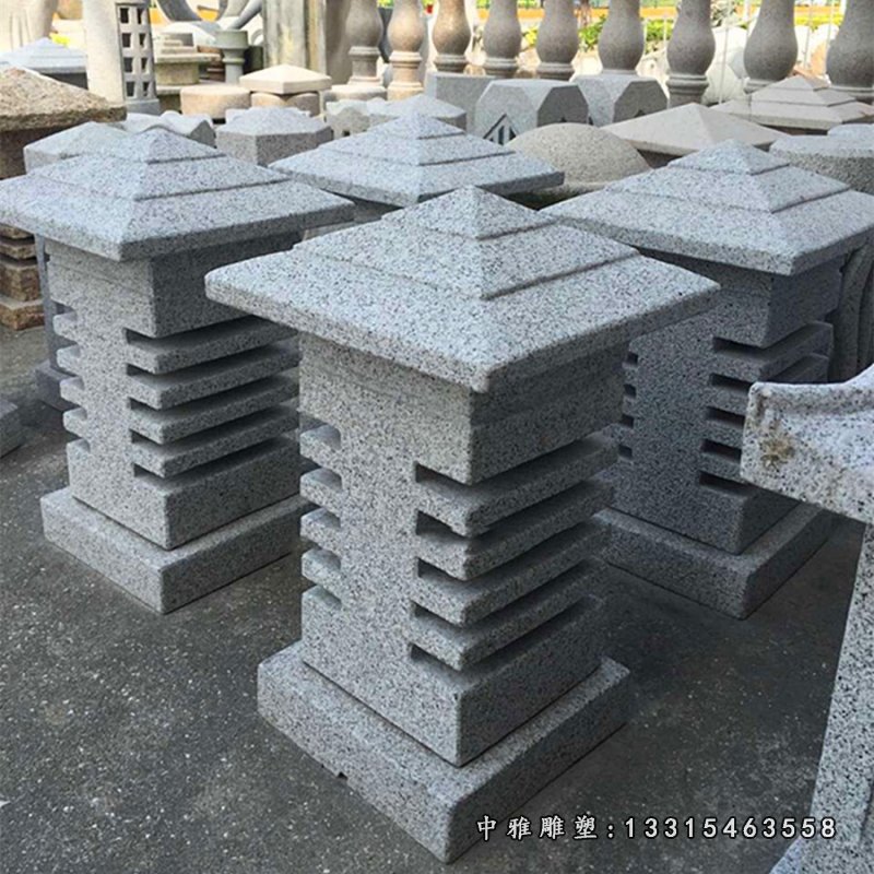 庭院石灯雕塑 大理石照明灯 (11)