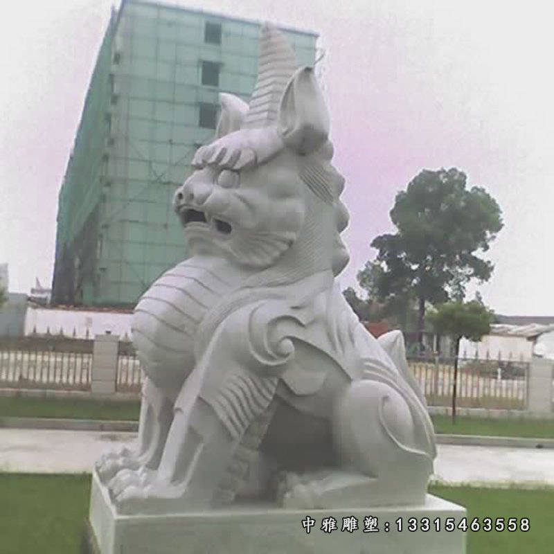 独角兽石雕，法院独角兽雕塑