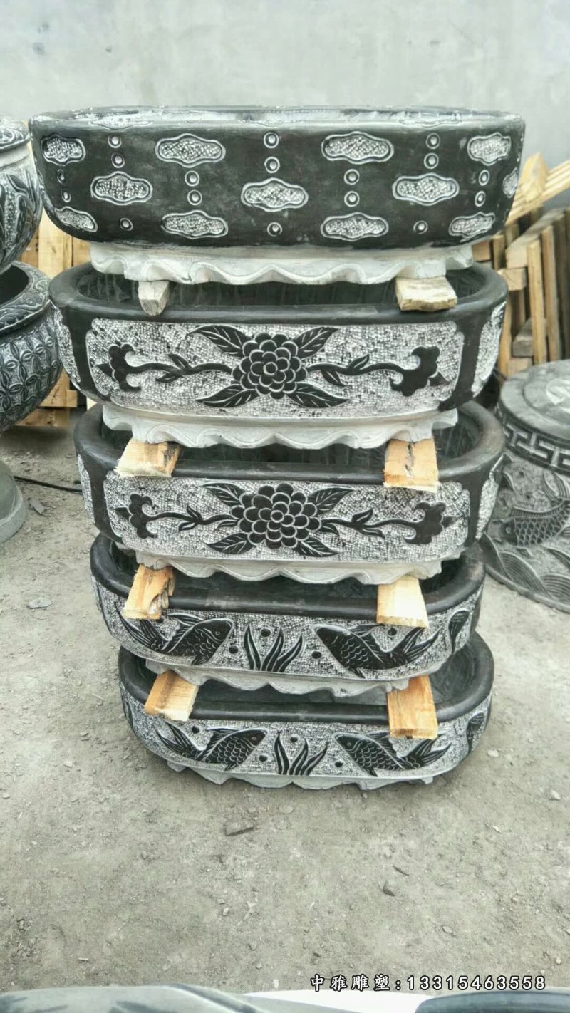 大理石城市景观花盆雕塑2