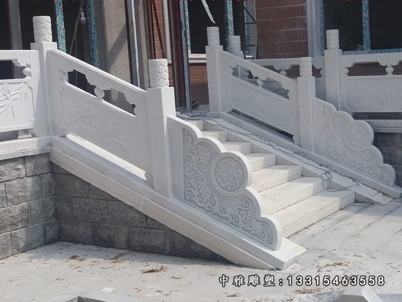 汉白玉栏板栏杆，景观石雕