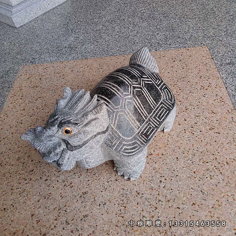 大理石龙龟 古代神兽石雕 (2)