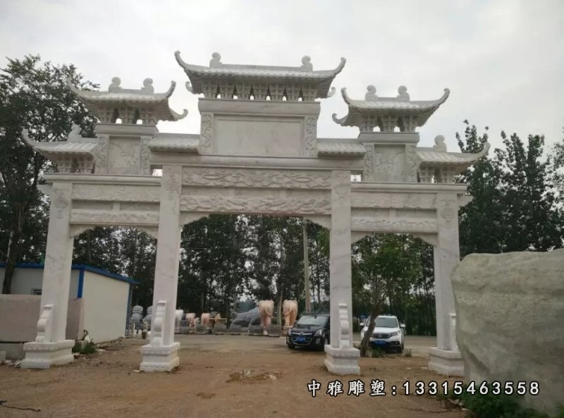 石牌坊，村口标志牌坊
