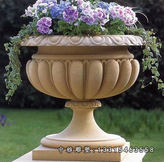 大理石花园花钵雕塑