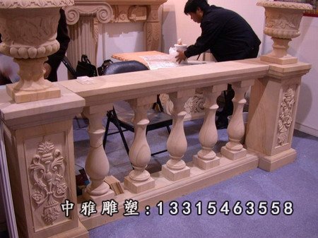 晚霞红欧式栏杆石雕
