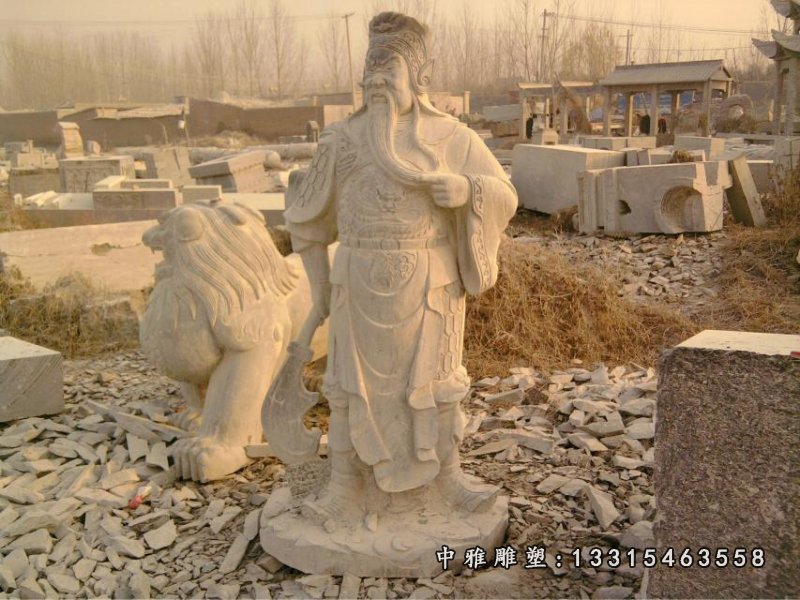 关公石雕，握刀关公石雕 (1)