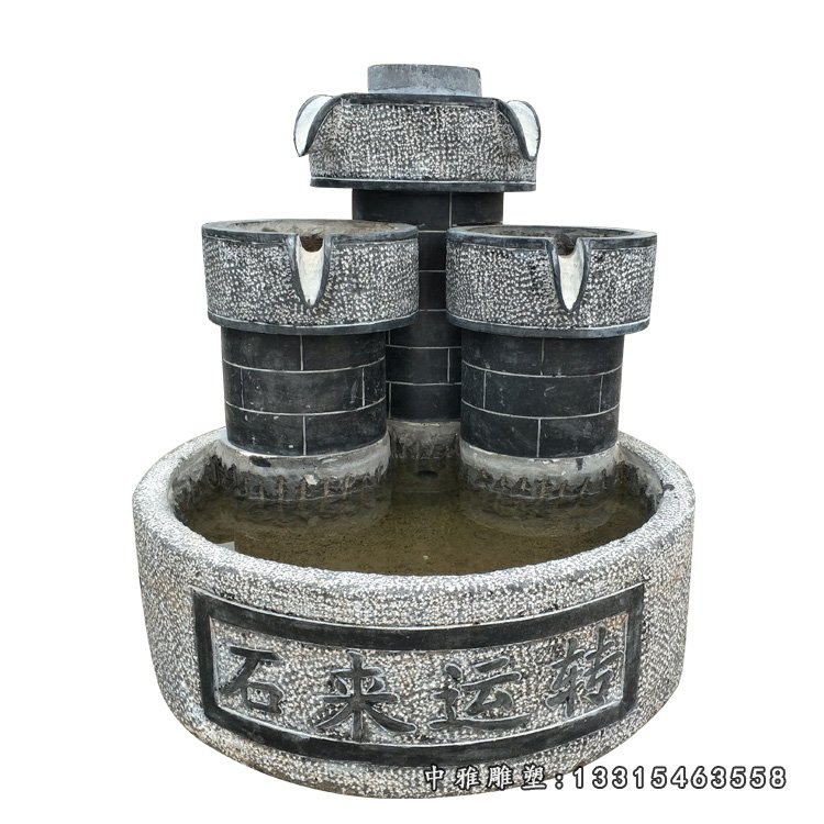 大理石水池喷泉 石雕公园景观摆件