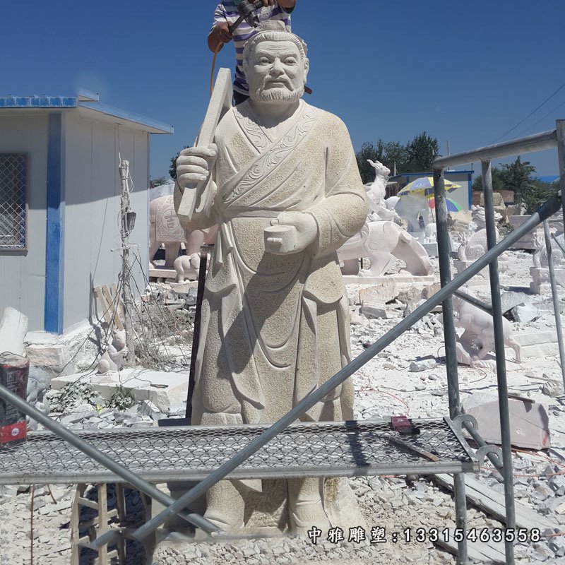 鲁班石雕，大理石古代人物 (2)