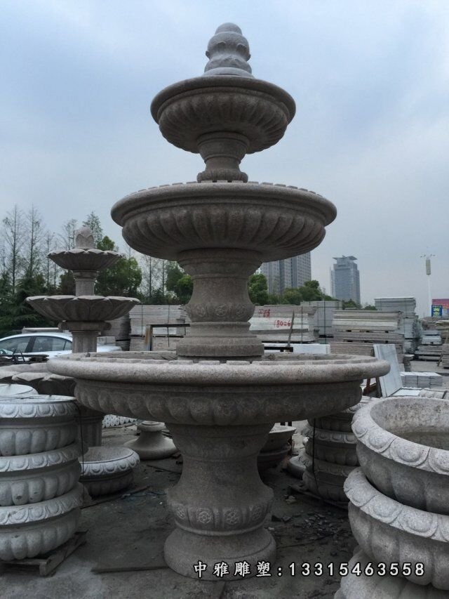 石头跌水盆石头喷泉雕塑
