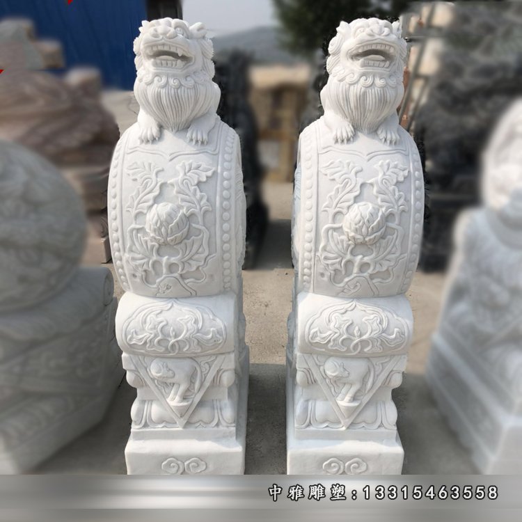 仿古门墩石雕石雕牛抱鼓石 (4)