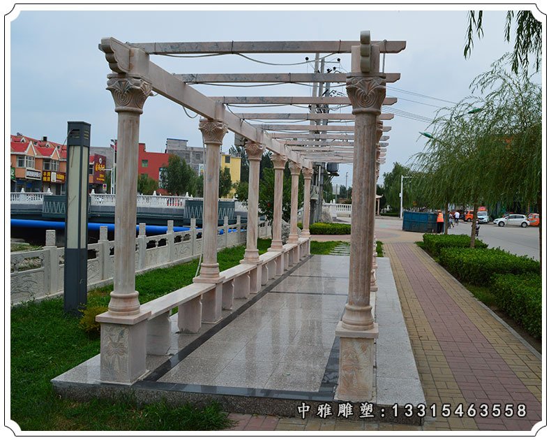 长廊石雕，公园长廊雕塑 (3)
