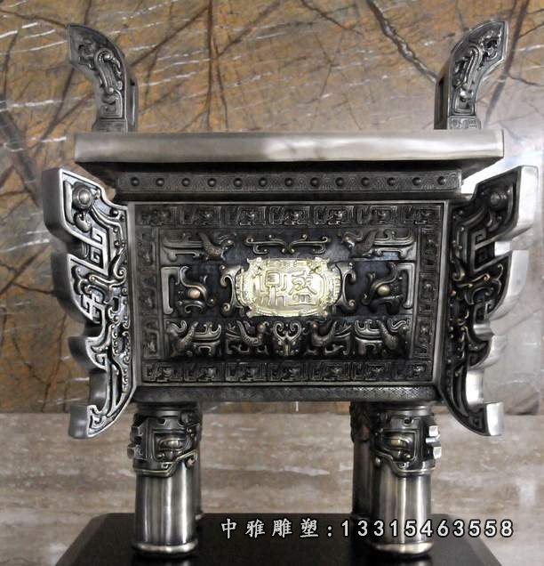 铜雕鼎，企业铜鼎雕塑 (2)