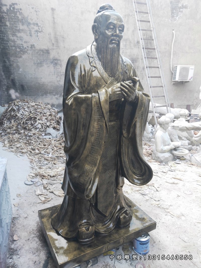 孔子行教像铜雕，校园孔子先师铜雕 (3)