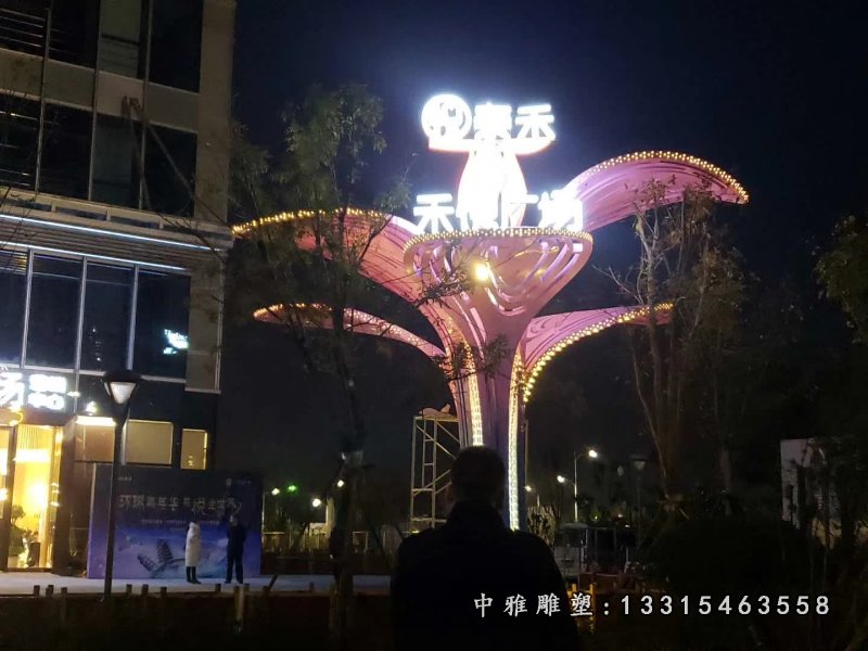 不锈钢商场门口灯饰雕塑