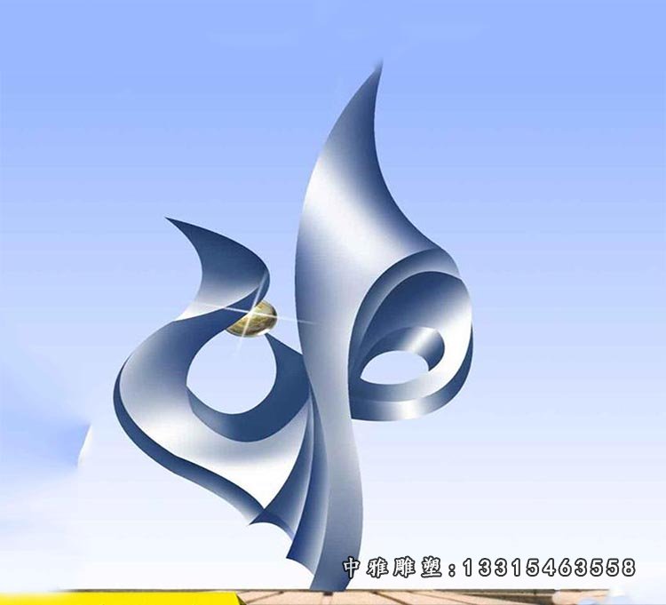 不锈钢抽象风车雕塑 城市标志景观雕塑
