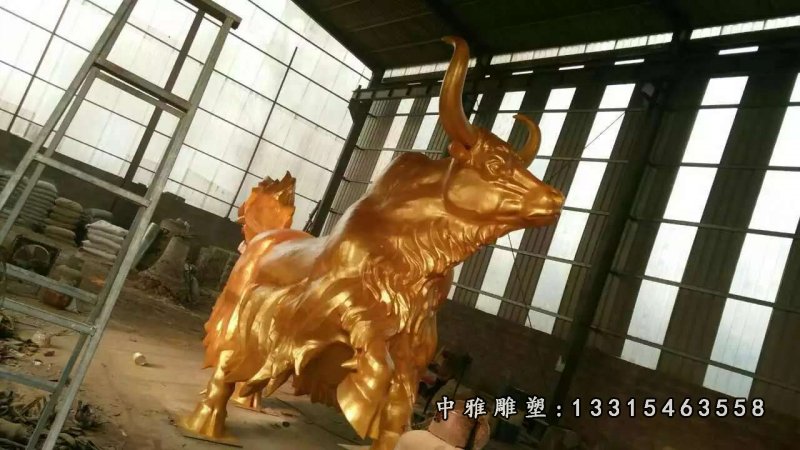 不锈钢钛金耗牛雕塑 (4)
