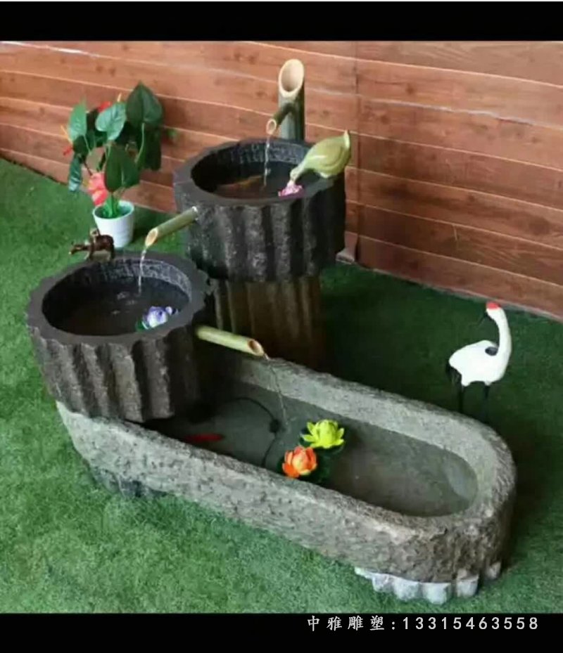 大理石景观水槽流水摆件