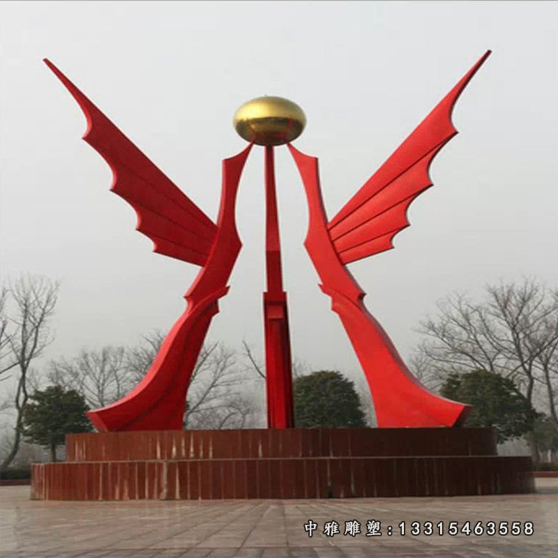厂家热销户外不锈钢雕塑大型广场雕塑城市校园雕塑抽象凤凰雕塑36513