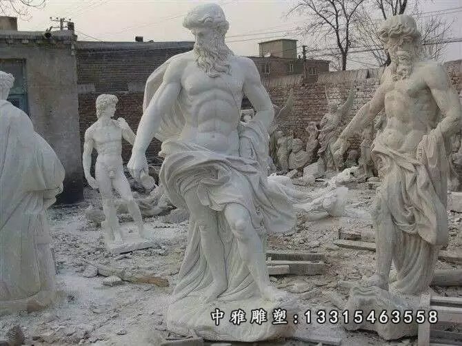 阿基米德石雕，大理石西方人物雕塑