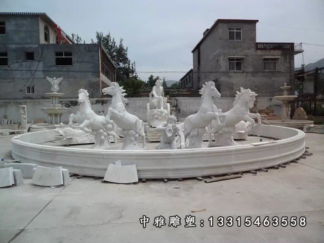 阿波罗战车石喷泉，汉白玉阿波罗石喷泉 (1)