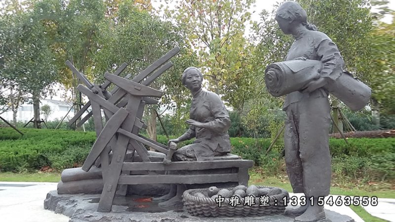 纺织家黄道婆铜雕