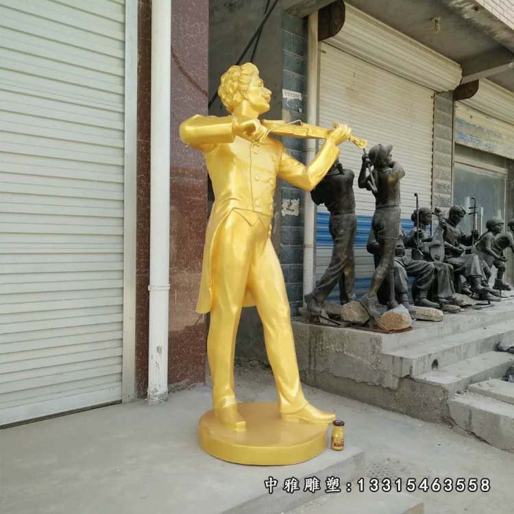 玻璃钢仿铜施特劳斯雕塑玻璃钢仿铜西方音乐家雕塑