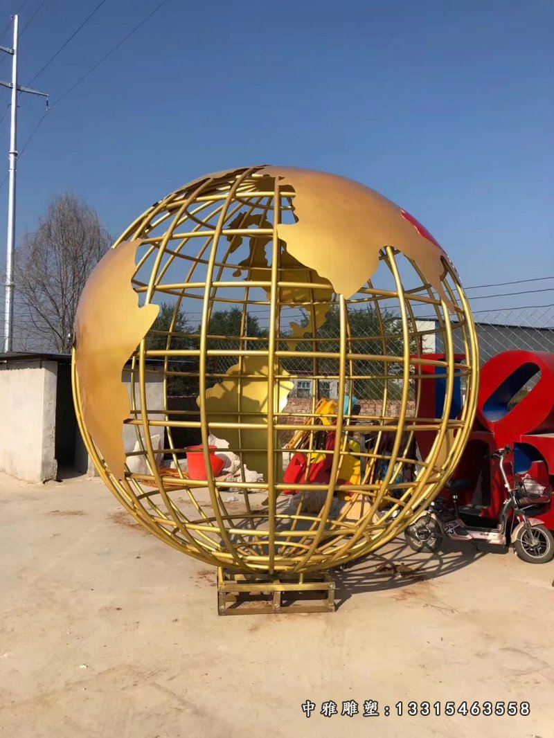 不锈钢金属校园地球仪 (5)