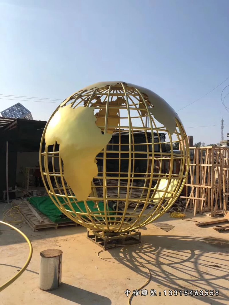 不锈钢金属校园地球仪 (6)