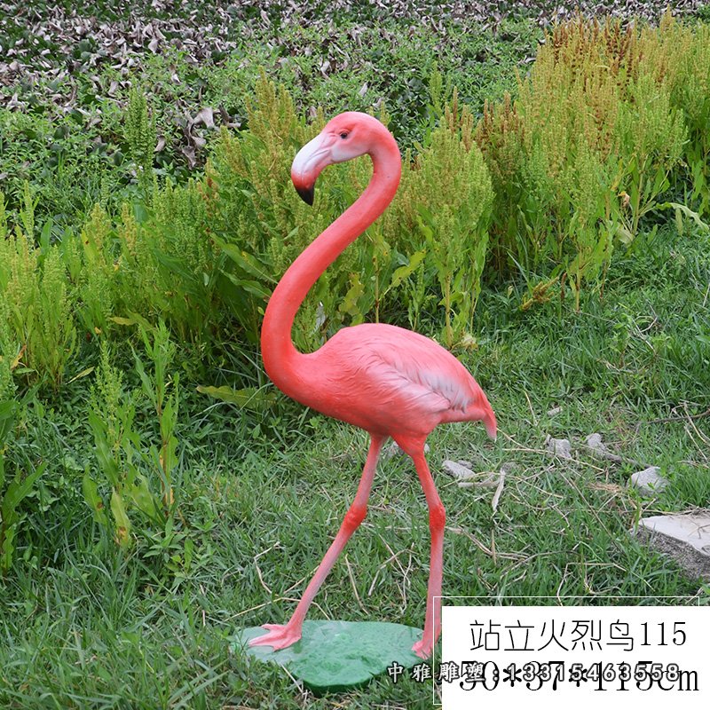 不锈钢站立火烈鸟雕塑