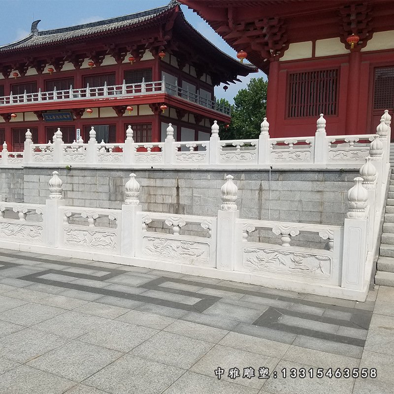 厂家销售石雕汉白玉栏杆 祥云柱浮雕龙凤寺院石栏杆 支持加工定制4817