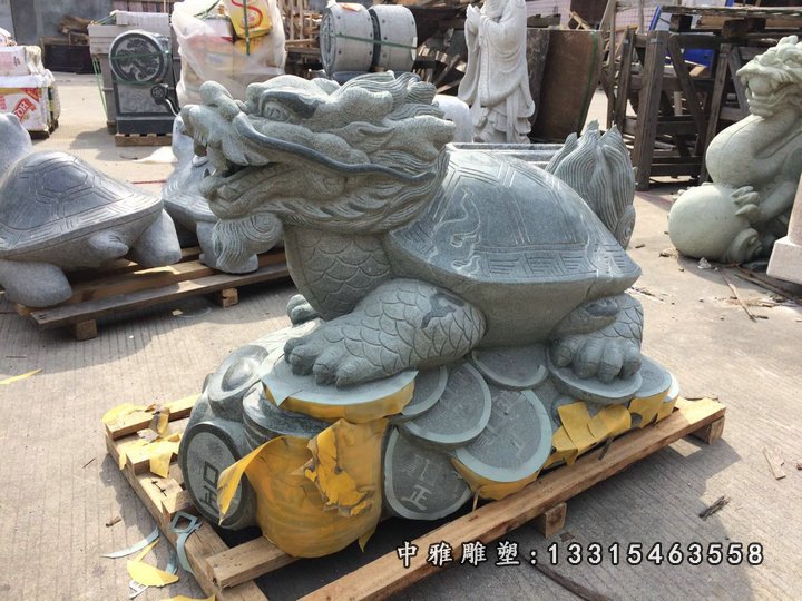 大理石龙龟 石雕神兽动物雕塑 (2)