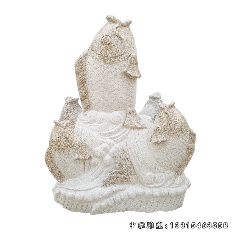 花岗岩石雕鱼，喷泉鱼石雕 (2)