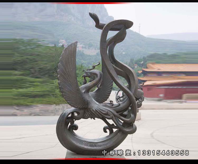 大理石孔雀之龙 石雕广场景观雕塑 (1)