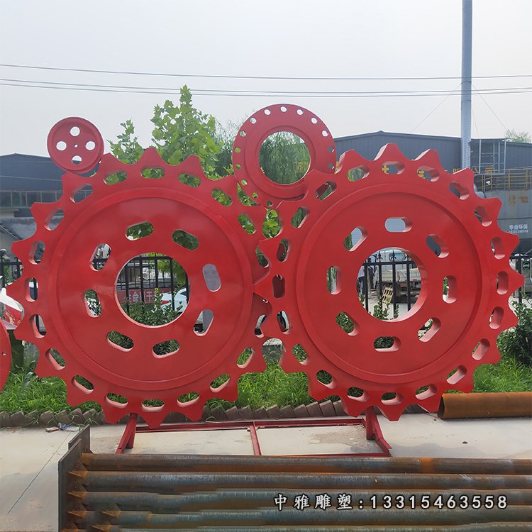企业不锈钢抽象齿轮雕塑 (3)