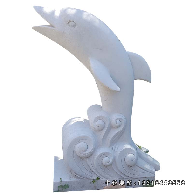 大理石鲸鱼 石雕公园动物摆件 (2) - 副本