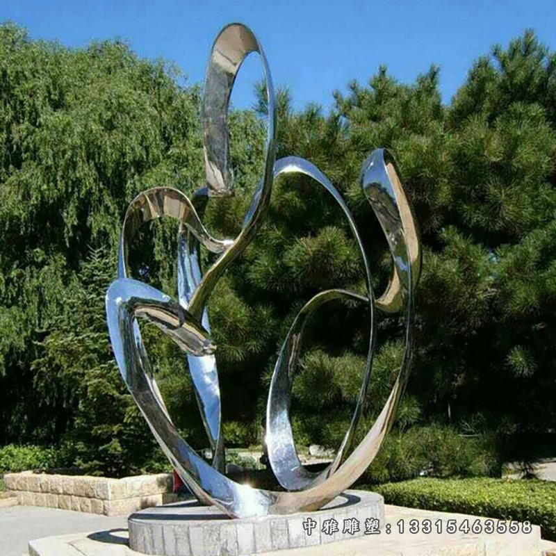 不锈钢抽象 公园景观雕塑 (2)