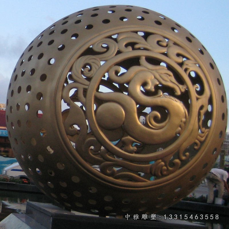 不锈钢圆球雕塑 (3)