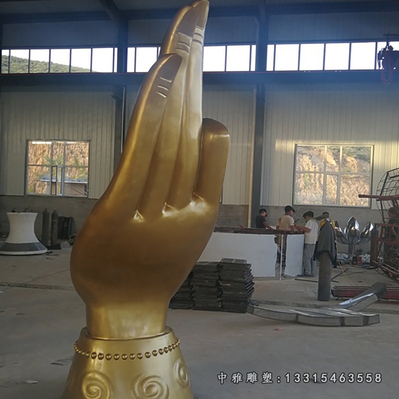 不锈钢手指 公园景观雕塑