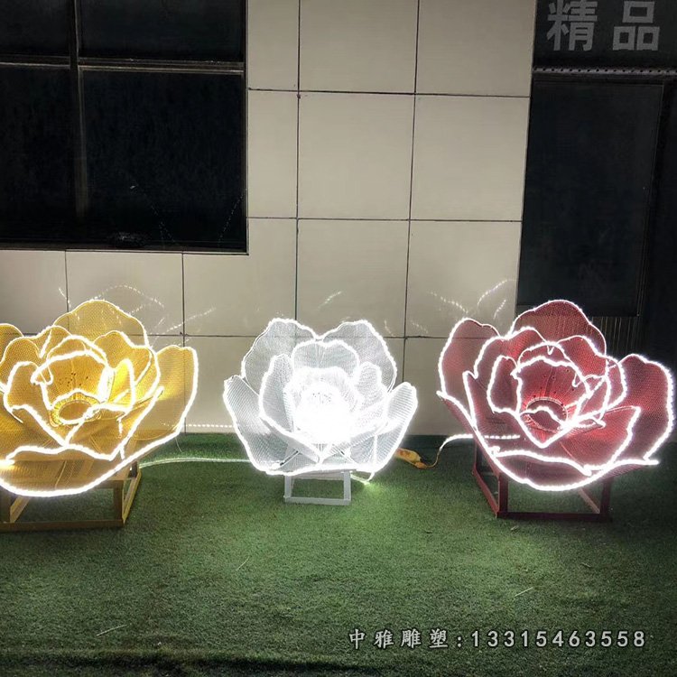 庭院不锈钢玫瑰花雕塑 (2)