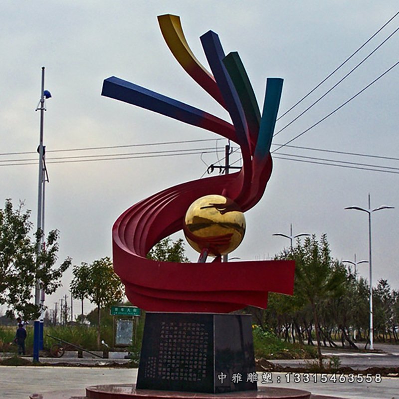 不锈钢抽象景观雕塑，广场景观不锈钢